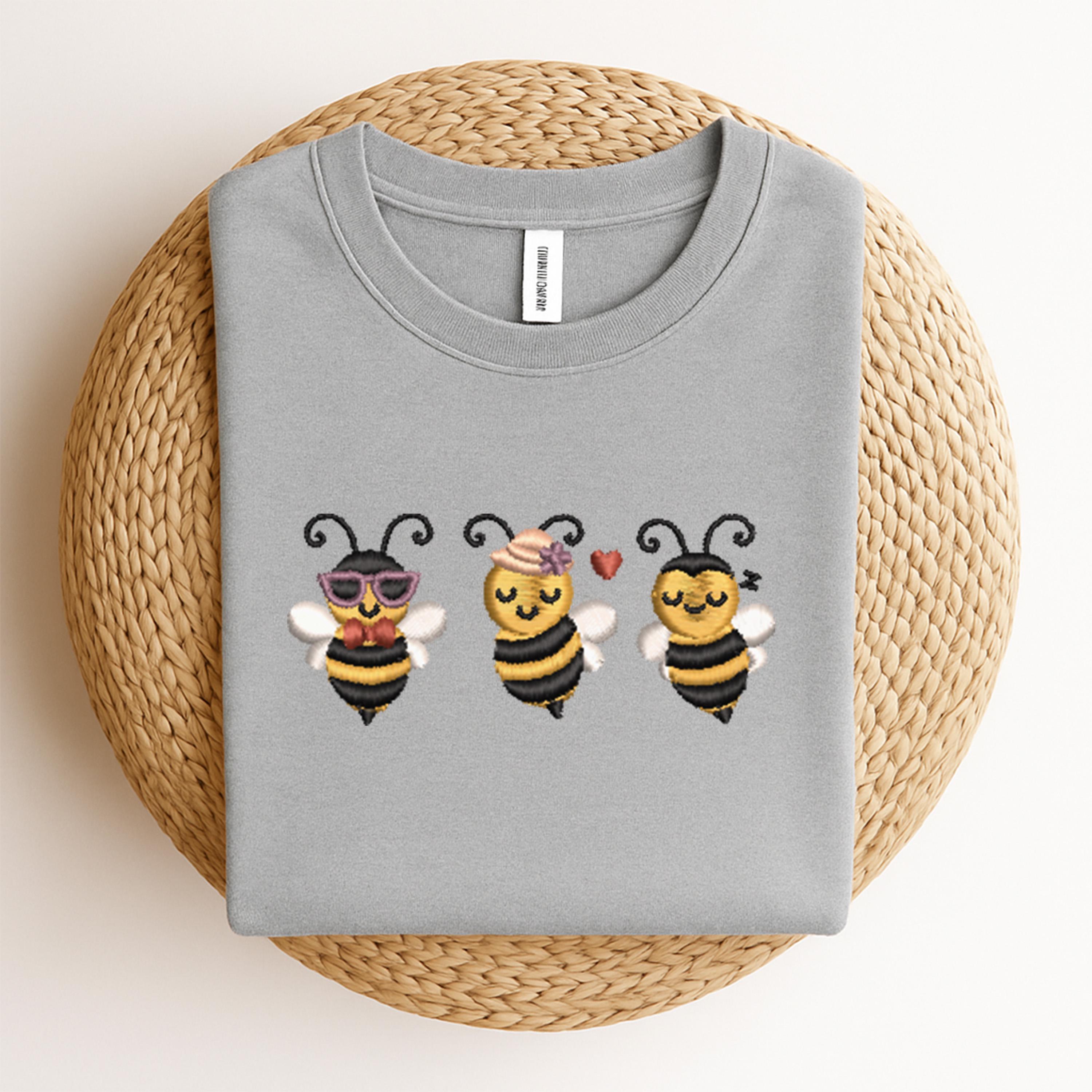 Cute Bees Embroidery Design | Three Adorable Bees Machine Embroidery ...