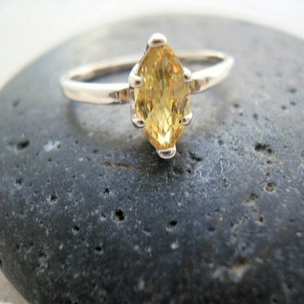 Yellow Brick Road - Marquise Cut Genuine Yellow Sapphire - OOAK Ring