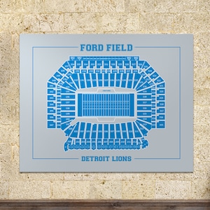 Druck eines Vintage Ford Feldsitzplans auf Fotopapier, Mattem Papier oder Leinwand