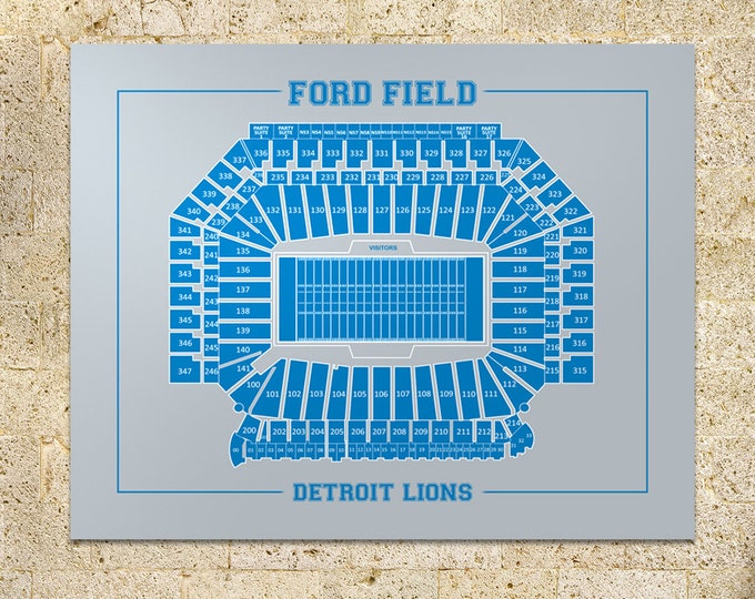 Print of Vintage Ford Field Seating Chart on Photo Paper, Matte Paper ...