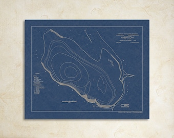 Robbins Lake Michigan Depth Chart Print: Cass County Nautical Map