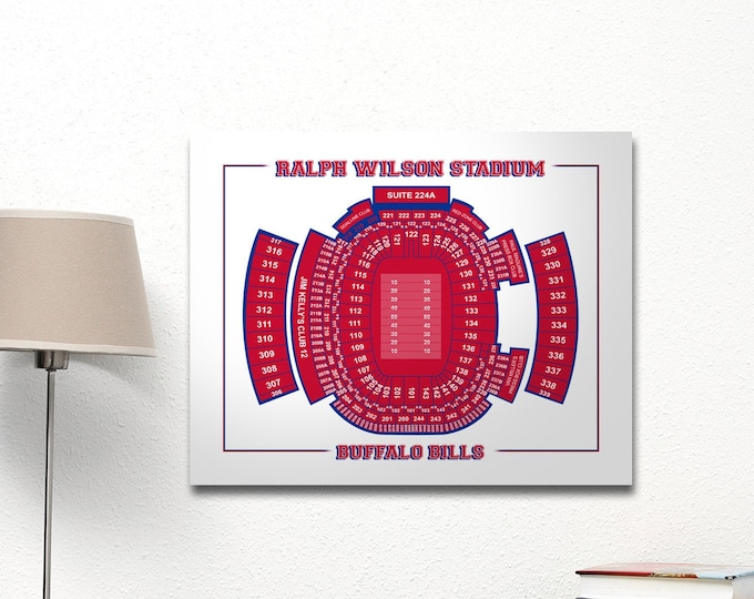 Print of Vintage Ralph Wilson Stadium Seating Chart Seating Chart on