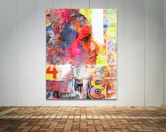 Female Figure Collage Art Print: Modern Fine Art Painting