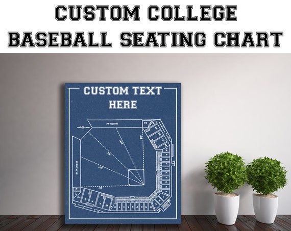 CUSTOM Any College Baseball Team Seating Chart Printed on Paper or Canvas  Doorm Room Art, Groomsmen Gift, Coach Gift, Nursery Wall Art,