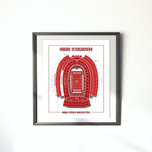 Vintagetryck av Ohio Stadium på fotopapper, matt papper eller sträckt kanvas.