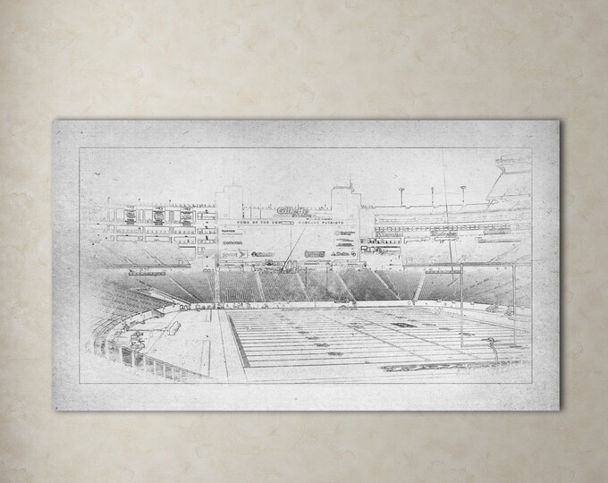 Vintage Print of Gillette Stadium Interior on Photo Paper, Matte Paper ...