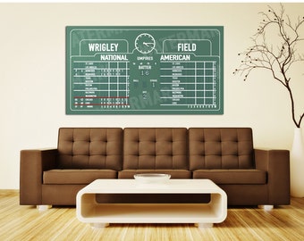 Print of Wrigley Field scoreboard on Photo Paper, Matte Paper, or Canvas.