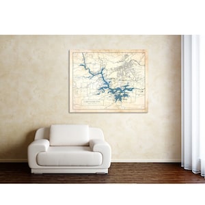 Impressão de Mapa Antigo de Lake Hamilton, Arkansas. Impresso em Canvas, Matter Paper ou Photo Paper.