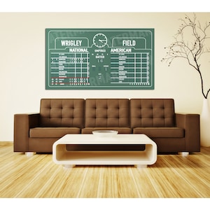 Druck von Wrigley Field Anzeiger auf Fotopapier, Matte Papier oder Leinwand.