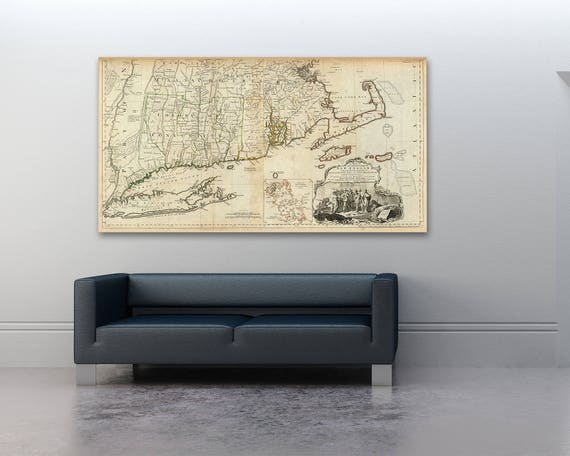 Matte Paper and Stretched Canvas Print of Antique City Map of Raynham Massachusetts on Photo Paper
