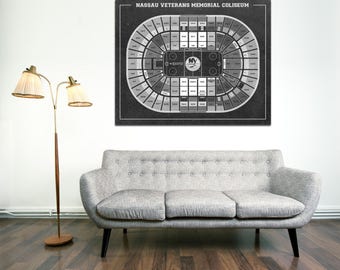 Vintage Nassau Coliseum Seating Chart Print: Photo Paper, Matte, or Canvas