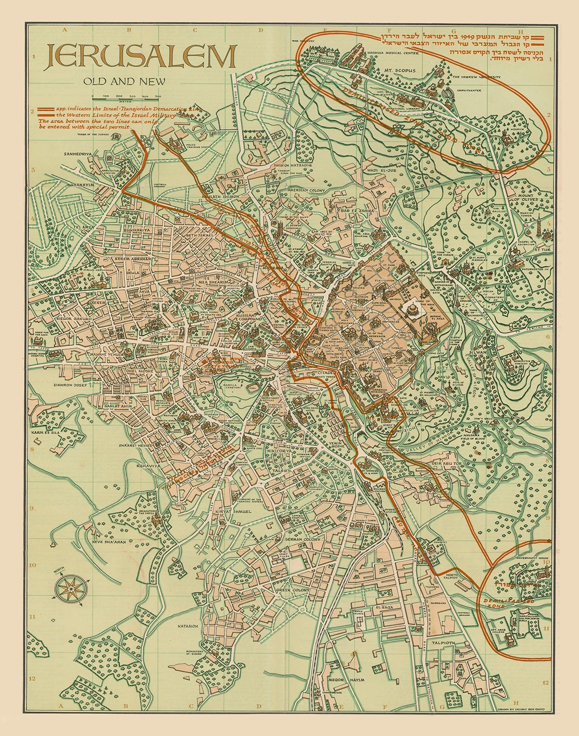 Print of Antique Map of Jerusalem on Matte Paper Photo Paper - Etsy