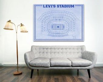 Vintage Levi Stadium Seating Chart Print: Photo Paper, Matte, or Canvas