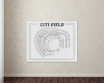 Citi Field Blueprint Poster: NY Mets Baseball Stadium Wall Art