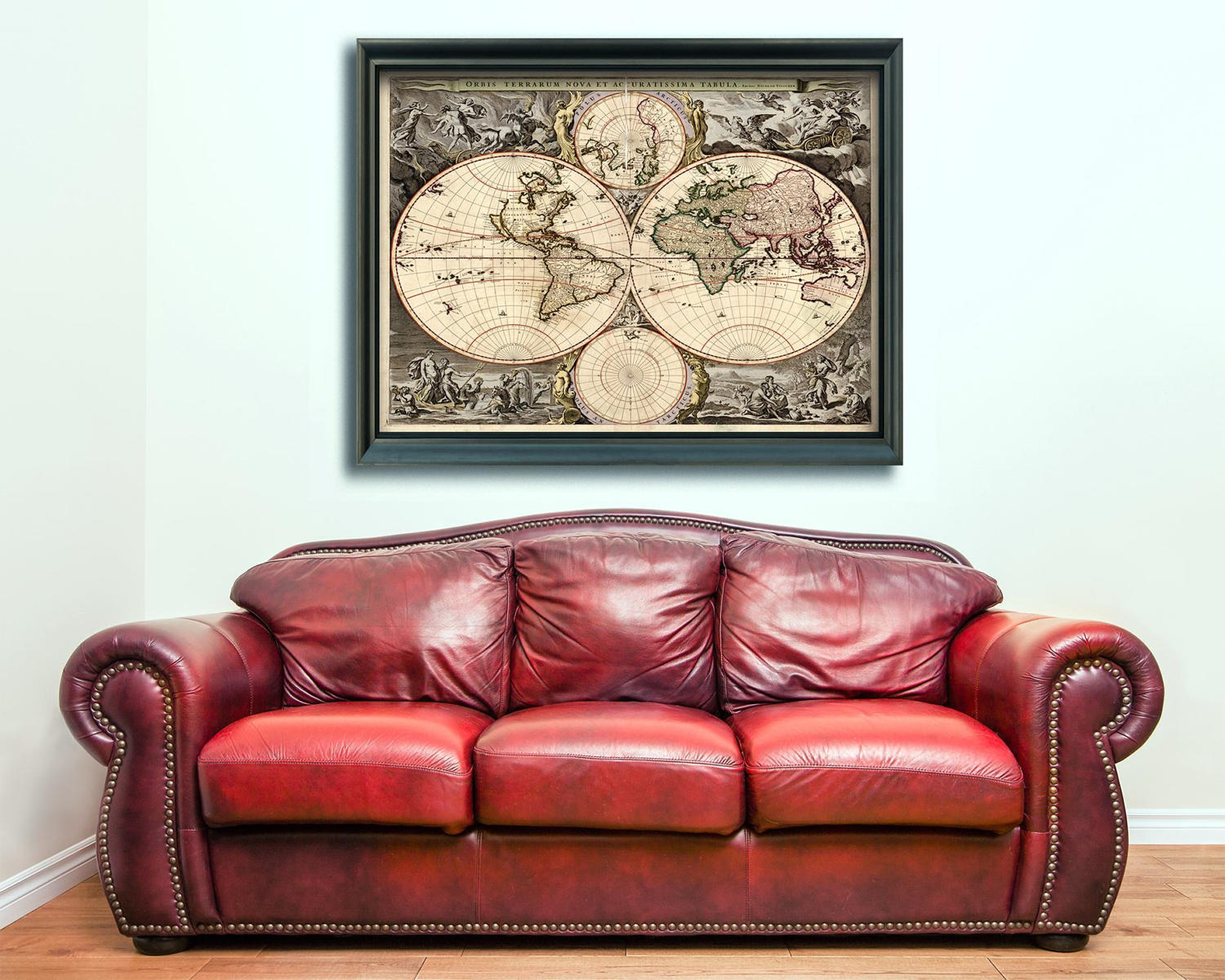 Print of Antique World Map on Photo Paper, Matte Paper, or Stretched Canvas