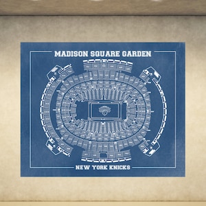Impresión vintage del plano de asientos del Madison Square Garden en papel fotográfico premium lustre, papel mate grueso o lienzo estirado. ¡Envío gratis!