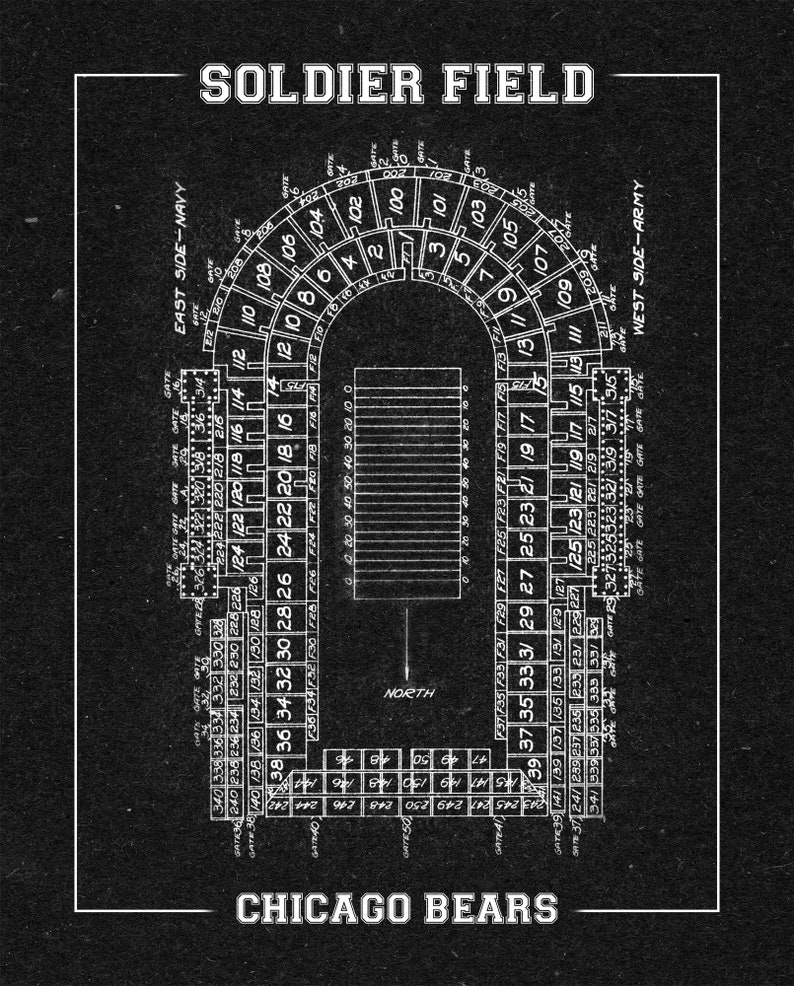 Print of Vintage Soldier Field Seating Chart on Photo Paper | Etsy