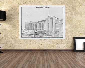 Vintage Boston Garden Print: Bruins Celtics Arena, Sportfotografie