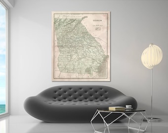 Antique Georgia Map Print: Vintage State Map Art