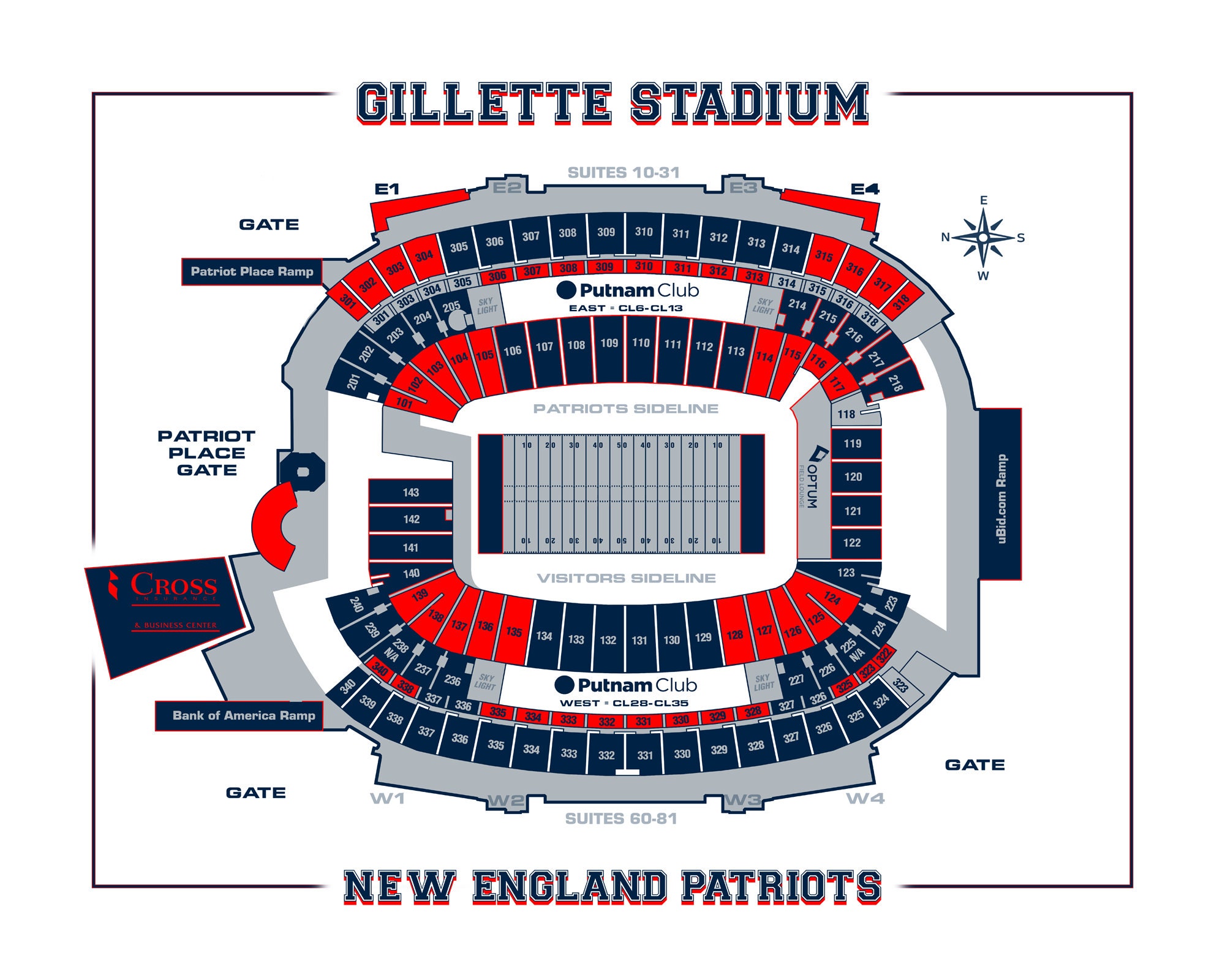 Gillette Stadium Seating Chart For Concerts