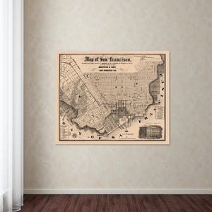 Antike Karte von San Francisco auf mattem Fotopapier oder Leinwand