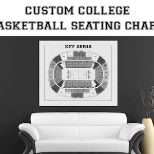 PERSONALIZZATO Qualsiasi squadra di basket universitaria Carta stampata o tela, Grotta dell'uomo, decorazione murale, Regalo dell'allenatore, Dormitorio del college, Decorazioni del college, Alumni