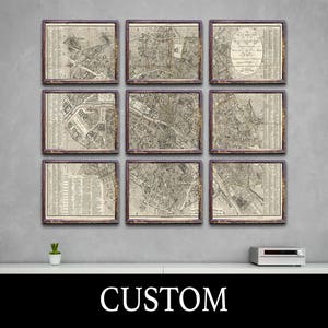 CUSTOM Map Vintage Print of Any Map on Matte Paper, Photo Paper, or Stretched Canvas