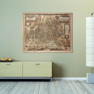 Antike Karte von Amsterdam auf Photo Luster Paper Matte Papier oder Leinwand