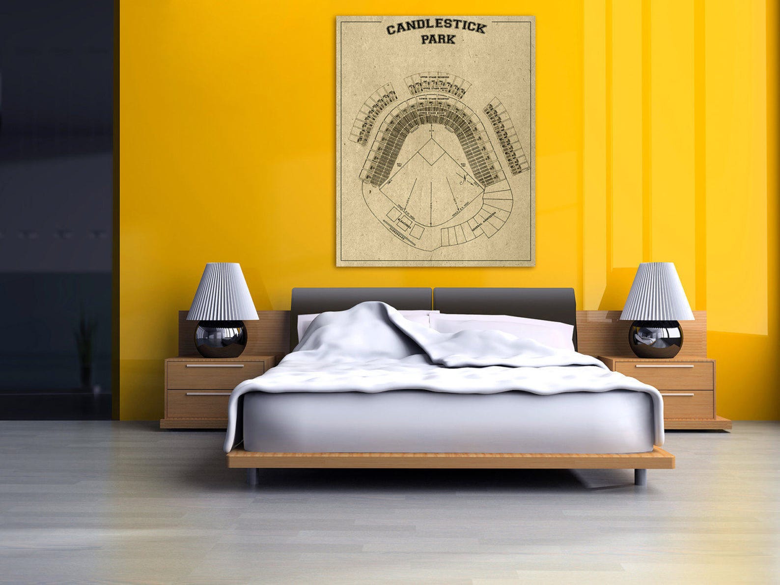 Print of Vintage Candlestick Park Seating Chart on Photo Etsy