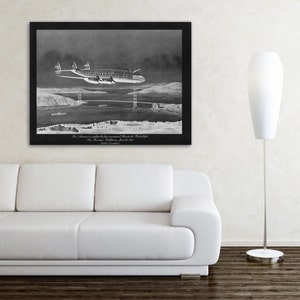 Vintage Antique Print of Pan American Airways Round the World Flight on Photo Paper Matte Paper Canvas Giclee