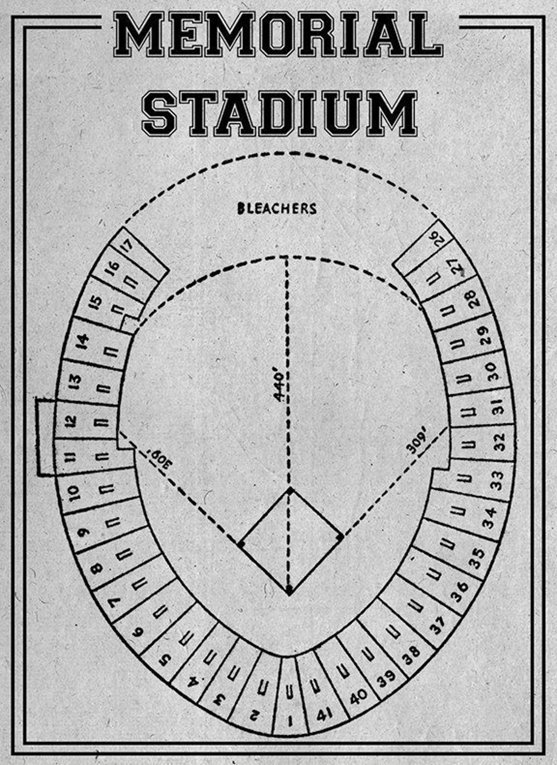 Print of Vintage Baltimore Orioles Memorial Stadium Seating Etsy