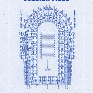 Print of Vintage Soldier Field Seating Chart on Photo Paper, Matte ...