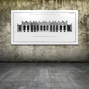 Impressão antiga do Hotel De Lassay de Paris, França, na cor de sua escolha e papel fotográfico, papel fosco ou tela Giclée.