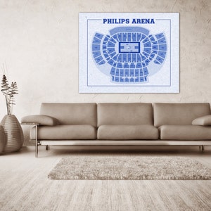 Vintage Philips Arena sittplatskarta tryck: Konst för idrottsarenor