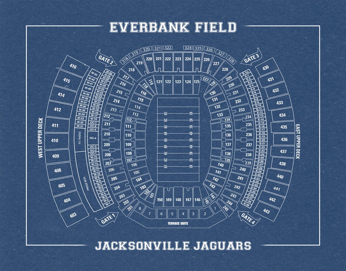 Print of Vintage Everbank Field Seating Chart Seating Chart on | Etsy