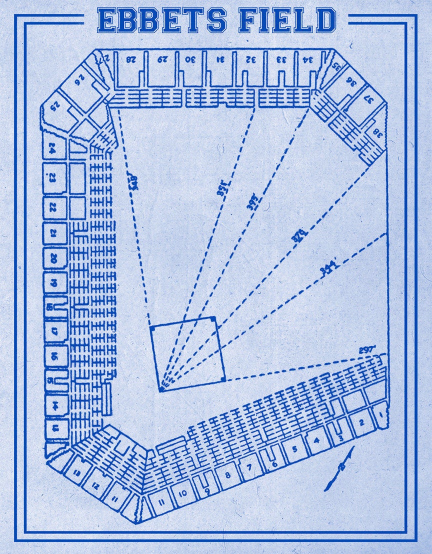 Print of Vintage Ebbets Field Seating Chart on Photo Paper - Etsy Ireland