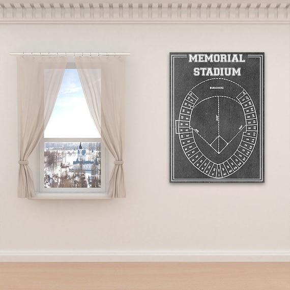 Print Of Vintage Baltimore Orioles Memorial Stadium Seating Chart On Photo Paper Matte Paper Or Canvas