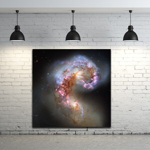 Splendido spazio & stelle cielo foto galaxy immagine su carta fotografica, carta opaca o tela allungata