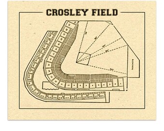 Print of Vintage Crosley Field Cincinnati, Ohio Baseball
