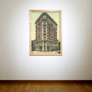 Impressão em estilo vintage antigo do Hotel Seville em papel fosco, papel fotográfico ou tela esticada de sua escolha