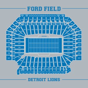 Print of Vintage Ford Field Seating Chart on Photo Paper, Matte Paper ...