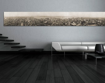 ヴィンテージスタイルのニューベッドフォードの街並みプリント：光沢、マット、キャンバス