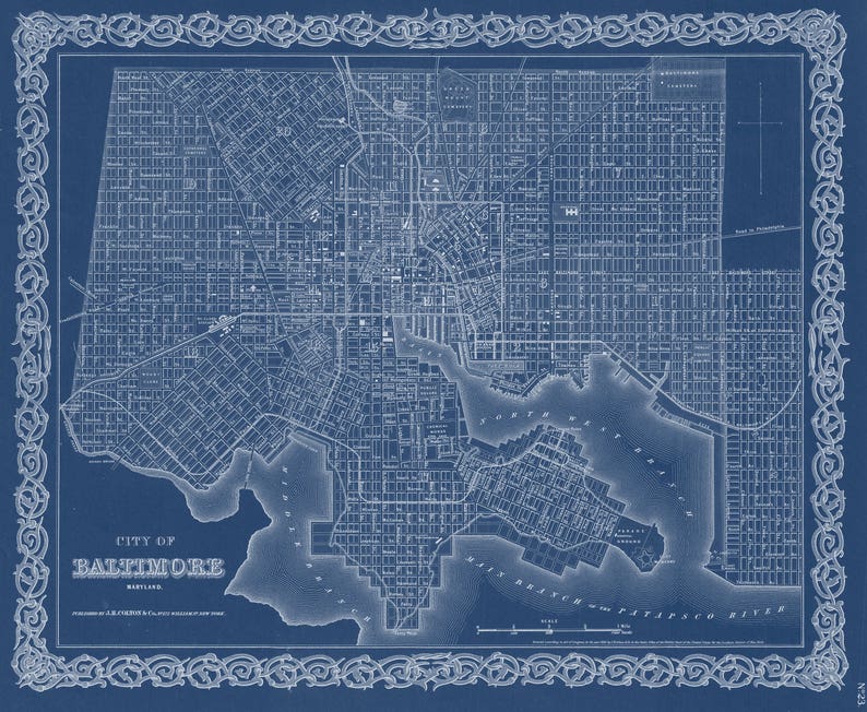 Antique Baltimore Maryland Map Print: Photo, Matte, or Canvas - Etsy
