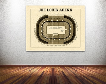 Vintage Joe Louis Arena Blueprint: Detroit Red Wings Stadium Art