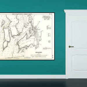 Impresión antigua de un gráfico de Newport, Rhode Island, en papel fotográfico, papel mate o lienzo Giclée de su elección.