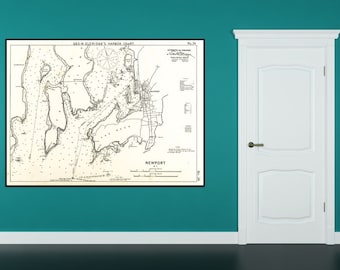 Newport Rhode Island Antique Chart Print: 1901 Vintage Map