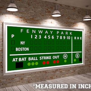 Boston Red Sox Fenway Green Monster Scoreboard Board Print on Paper & Canvas BaseBall, Sports,