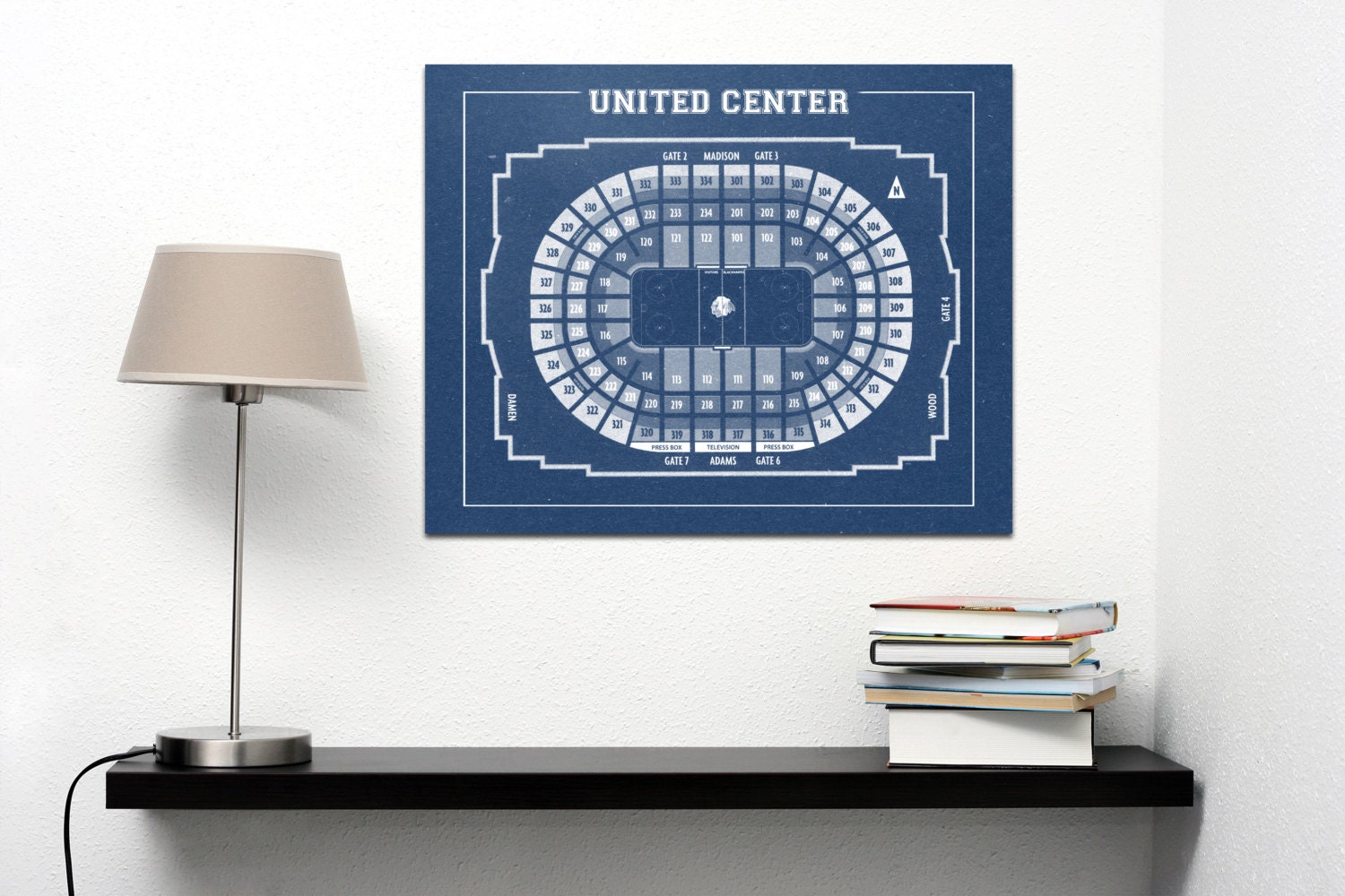 Vintage Chicago Blackhawks United Center Diagram On Photo Paper 1