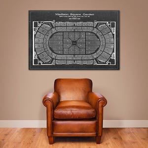 Impresión del plano de asientos de lucha libre del Madison Square Garden vintage en papel fotográfico, papel mate o lienzo.