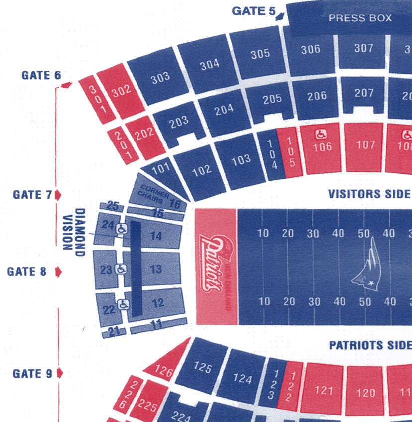 Print Of Vintage Foxboro Stadium Seating Chart Seating Chart On Photo 